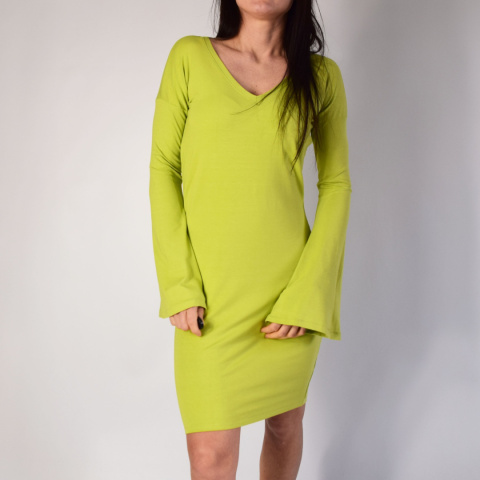 S _ sukienka wiskoza rękaw rozszerzony S _ sukienka wiskoza rękaw rozszerzony