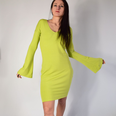 S _ sukienka wiskoza rękaw rozszerzony S _ sukienka wiskoza rękaw rozszerzony