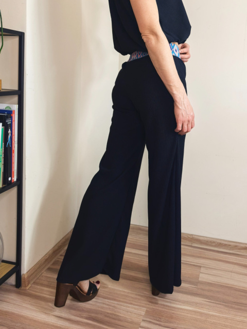 ROYO _ spodnie z haftowanym pasem