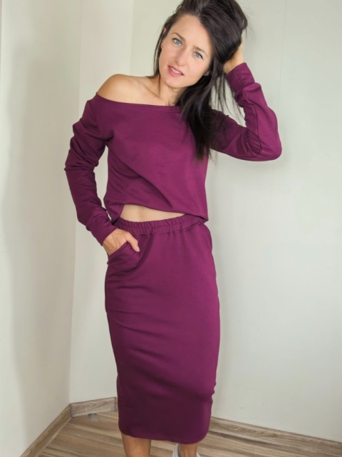bluza NEMOLI _ dresówka burgund bluza NEMOLI _ dresówka burgund