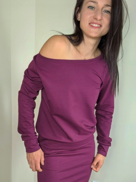 bluza NEMOLI _ dresówka burgund bluza NEMOLI _ dresówka burgund