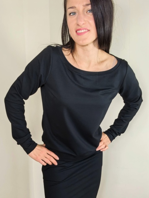 bluza NEMOLI _ dresówka czarna bluza NEMOLI _ dresówka czarna