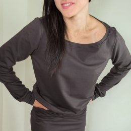 bluza NEMOLI _ dresówka czekoladowa