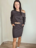 bluza NEMOLI _ dresówka czekoladowa