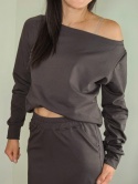 bluza NEMOLI _ dresówka czekoladowa