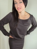 bluza NEMOLI _ dresówka czekoladowa