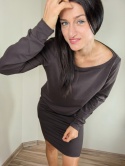 bluza NEMOLI _ dresówka czekoladowa