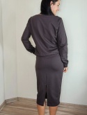 bluza NEMOLI _ dresówka czekoladowa