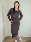 bluza NEMOLI _ dresówka czekoladowa