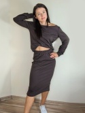 bluza NEMOLI _ dresówka czekoladowa