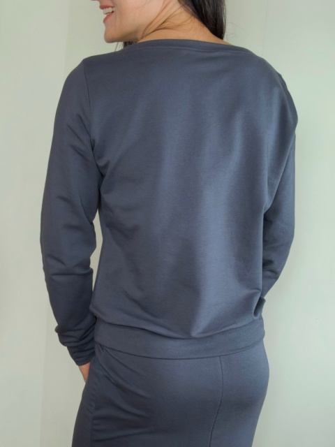 bluza NEMOLI _ dresówka grafit bluza NEMOLI _ dresówka grafit