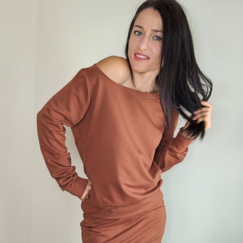 bluza NEMOLI _ dresówka ruda bluza NEMOLI _ dresówka ruda
