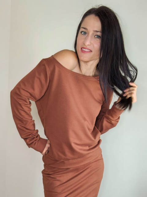 bluza NEMOLI _ dresówka ruda bluza NEMOLI _ dresówka ruda