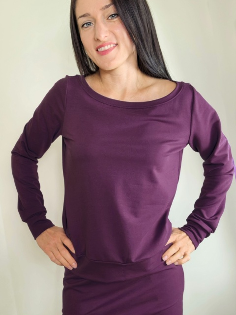 bluza NEMOLI _ dresówka śliwka bluza NEMOLI _ dresówka śliwka