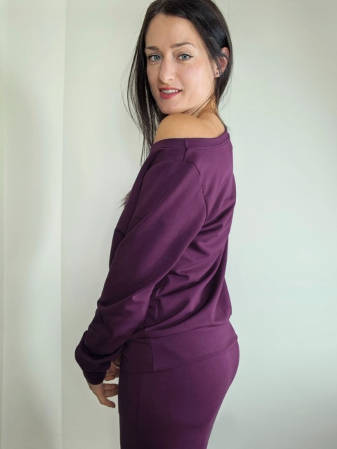 bluza NEMOLI _ dresówka śliwka bluza NEMOLI _ dresówka śliwka