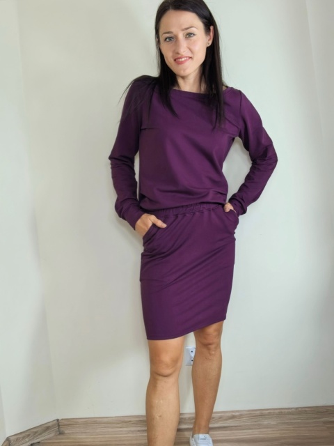 bluza NEMOLI _ dresówka śliwka bluza NEMOLI _ dresówka śliwka