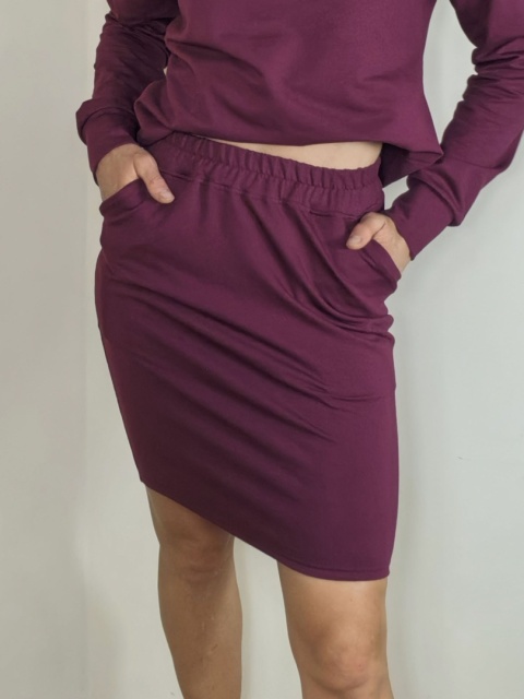 spódnica MOLI _ dresówka burgund spódnica MOLI _ dresówka burgund