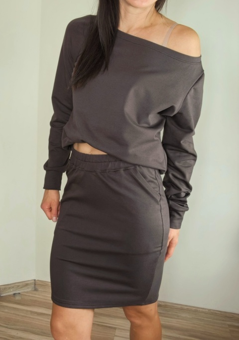 spódnica MOLI _ dresówka czekoladowa spódnica MOLI _ dresówka czekoladowa