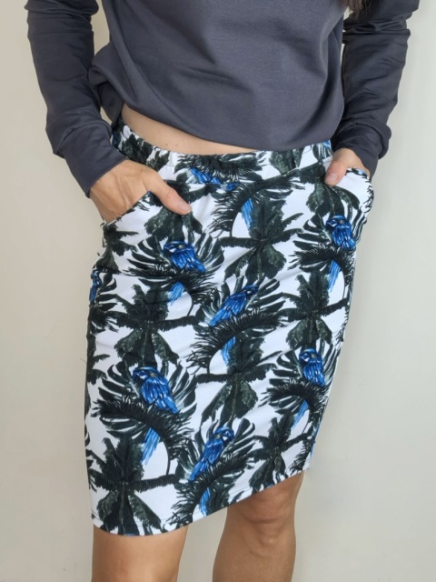 spódnica MOLI _ dresówka papuga spódnica MOLI _ dresówka papuga