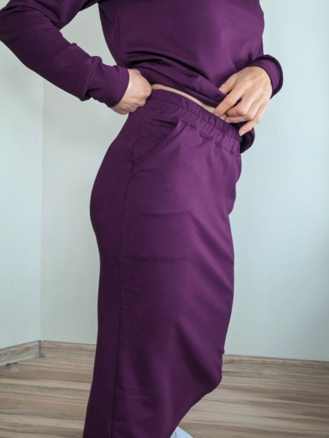 spódnica MOLI _ dresówka śliwka spódnica MOLI _ dresówka śliwka