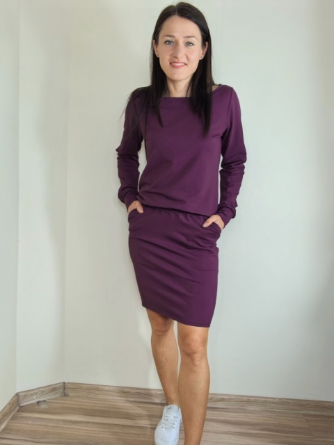spódnica MOLI _ dresówka śliwka spódnica MOLI _ dresówka śliwka
