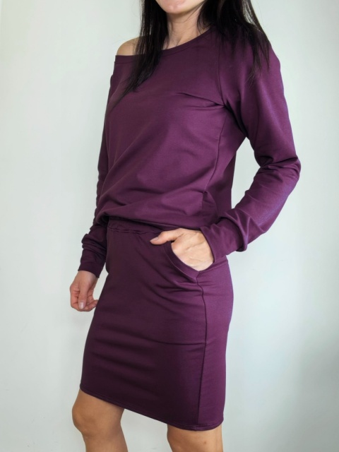 spódnica MOLI _ dresówka śliwka spódnica MOLI _ dresówka śliwka