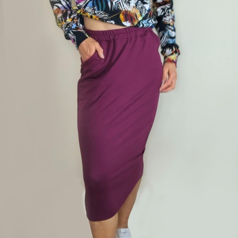 spódnica MOLI midi _ dresówka burgund spódnica MOLI midi _ dresówka burgund