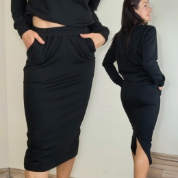spódnica MOLI midi _ dresówka czarna