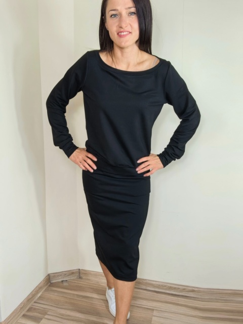 spódnica MOLI midi _ dresówka czarna spódnica MOLI midi _ dresówka czarna