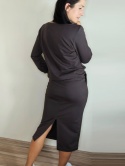 spódnica MOLI midi _ dresówka czekoladowa