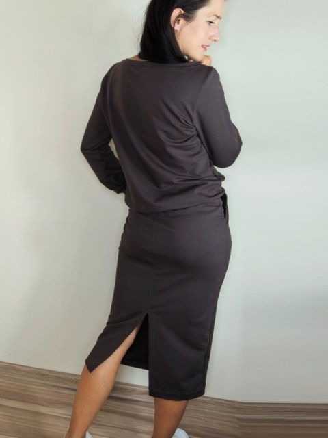 spódnica MOLI midi _ dresówka czekoladowa spódnica MOLI midi _ dresówka czekoladowa