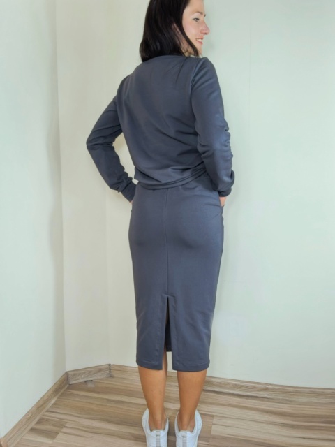 spódnica MOLI midi _ dresówka grafit spódnica MOLI midi _ dresówka grafit