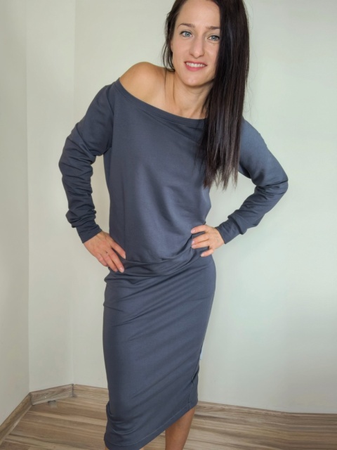 spódnica MOLI midi _ dresówka grafit spódnica MOLI midi _ dresówka grafit