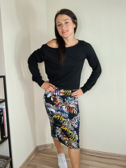 spódnica MOLI midi _ dresówka monstera spódnica MOLI midi _ dresówka monstera