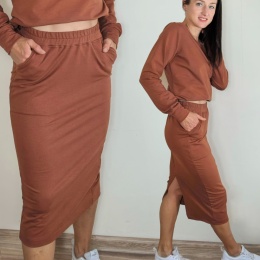 spódnica MOLI midi _ dresówka ruda