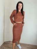 spódnica MOLI midi _ dresówka ruda