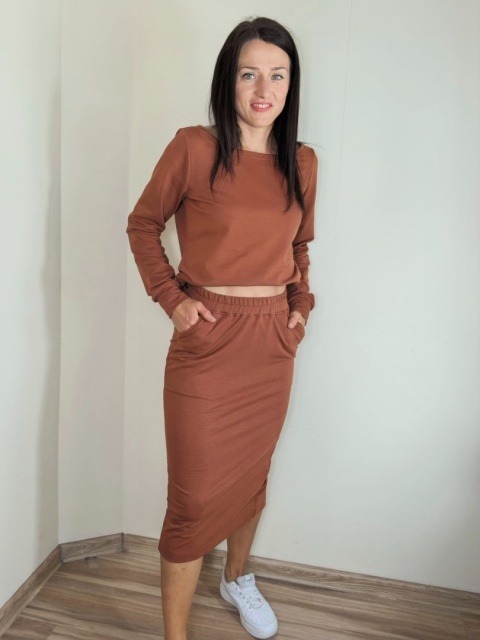 spódnica MOLI midi _ dresówka ruda spódnica MOLI midi _ dresówka ruda