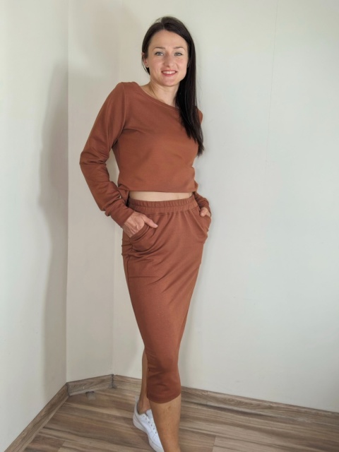 spódnica MOLI midi _ dresówka ruda spódnica MOLI midi _ dresówka ruda