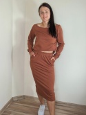 spódnica MOLI midi _ dresówka ruda
