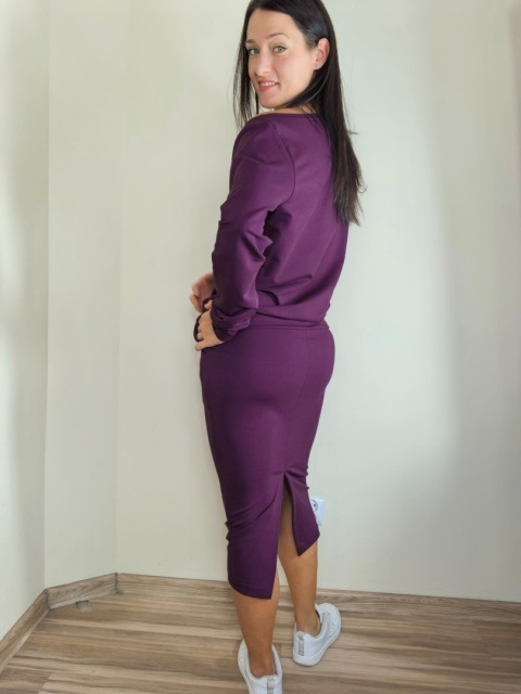 spódnica MOLI midi _ dresówka śliwka spódnica MOLI midi _ dresówka śliwka