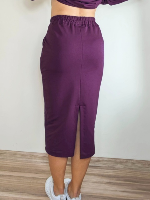 spódnica MOLI midi _ dresówka śliwka spódnica MOLI midi _ dresówka śliwka