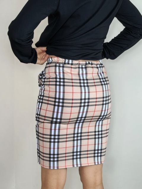 spódnica MOLI _ dresówka kratka spódnica MOLI _ dresówka kratka