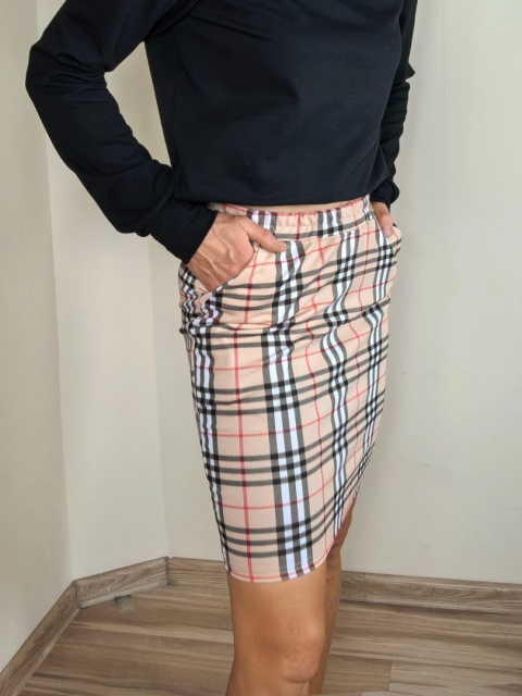 spódnica MOLI _ dresówka kratka spódnica MOLI _ dresówka kratka