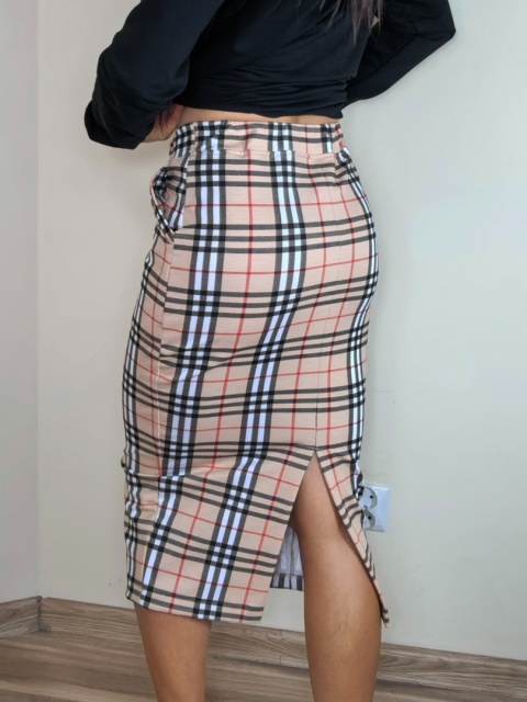 spódnica MOLI midi _ dresówka kratka spódnica MOLI midi _ dresówka kratka