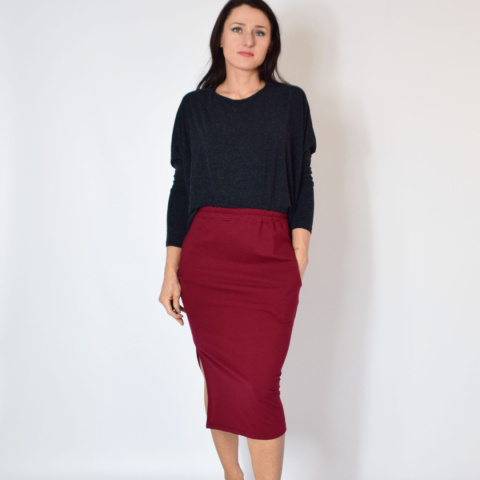 S_4XL _ LIZ _ spódnica ołówkowa z rozporkiem _ dresówka S_4XL _ LIZ _ spódnica ołówkowa z rozporkiem _ dresówka