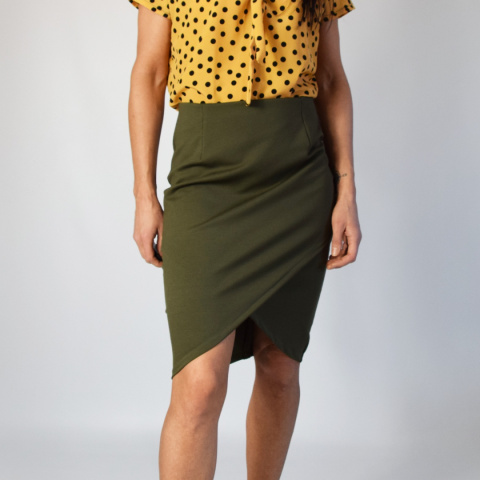 spódnica kopertowa _ dzianina punto