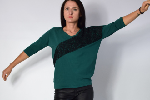 bluzka z koronką _ bawełna singiel bluzka z koronką _ bawełna singiel